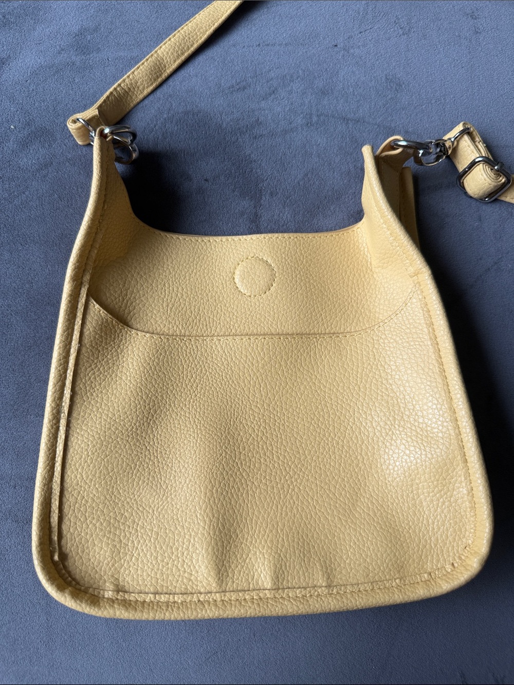 Source Unknown Pale Yellow Pebbled Leather Crossbody Bag NWOT